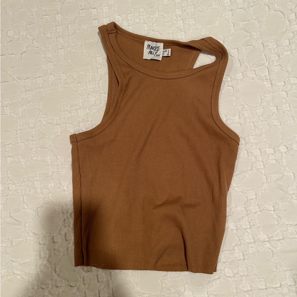 Cropped Princess Polly tank top brown